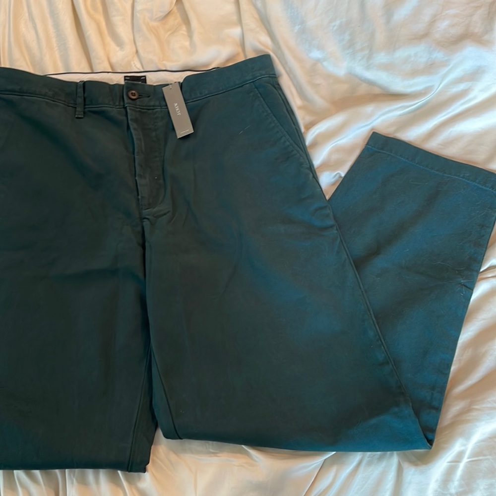 NEW With Tags J. Crew Classic Relaxed Fit Chino in Deep Emerald, Size 34 x 32